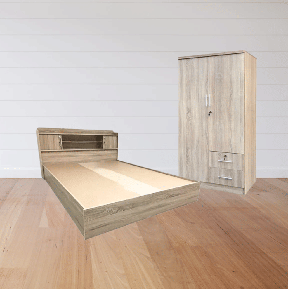 ชุดห้องนอน + ที่นอน PVC 6 ฟุต WISDOM DESIGN FURNITURE รุ่น 2 ชิ้น 80 ซม. สีโซลิค